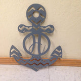 Chevron Anchor With Monogram Letter (Home Decor, Wall Art, Metal Art, {Can Be Personalized})