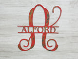 Monogram Letter & Name Striked Thru Center