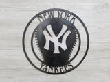 New York Yankees Cirlce with NY Logo (Home Decor, Baseball, Sports, Wall Art, Metal Art)