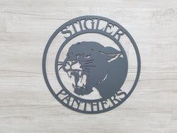 High School Logo Cirlce (Home Decor, Wall Art, Metal Art, Can Be Personalized)