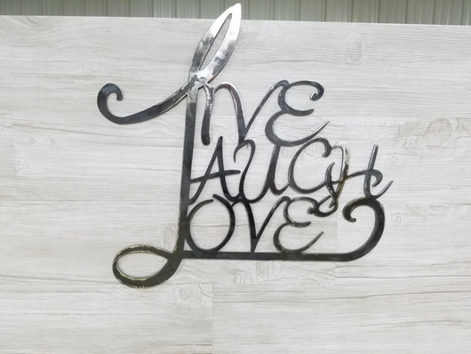 Live Laugh Love Sign (Home Decor, Wall Art, Metal Art)