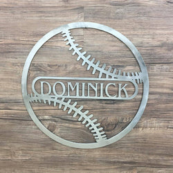 Baseball With Name (Home Decor,Sports, Wall Art, Metal Art, {Can Be Personalized})