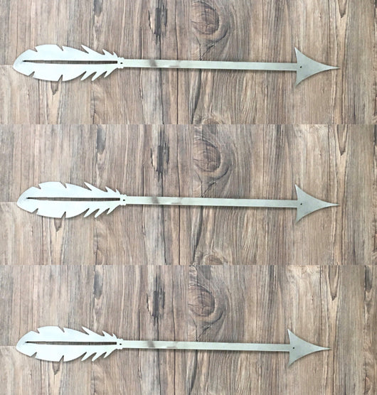 Arrows W/Feathers (Set of 3) (Home Decor, Wall Art, Metal Art)