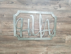 Monogram Initials With Square Border (Home Decor, Wall Art, Metal Art, {Can Be Personalized})