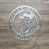 Ole Miss Circle With Logo (Home Decor, Wall Art, Metal Art)
