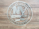 New York Islanders Circle With Logo (Home Decor, Wall Art, Metal Art)