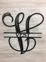 Monogram Letter & Name Striked Thru Center