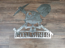 COAL MINER Skull { skulls / metal art / wall art / home decor / coal / miner /(((Can Be PERSONALIZED)))}