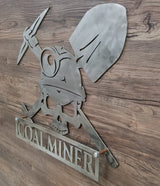 COAL MINER Skull { skulls / metal art / wall art / home decor / coal / miner /(((Can Be PERSONALIZED)))}