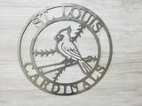 St. Louis Cardinals Circle with Cardinal Logo (Home Decor, Baseball, Sports, Wall Art, Metal Art)