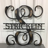 Monogram Letter & Name Striked Thru Center
