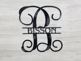 Monogram Letter & Name Striked Thru Center