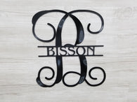 Monogram Letter & Name Striked Thru Center