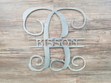 Monogram Letter & Name Striked Thru Center