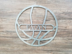 Basketball With Name (Home Decor, Football, Sports, Wall Art, Metal Art, {Can Be Personalized})