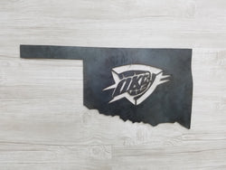 OKC Thunder Logo In the State of Oklahoma