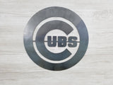 Chicago Cubs Circle With Logo (Home Decor, Baseball, Sports, Wall Art, Metal Art)