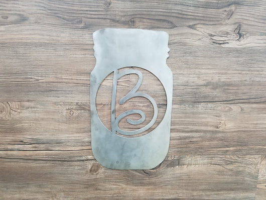 Mason Jar With Monogram Letter