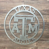 Texas A & M Circle (Home Decor, Football, Sports, Wall Art, Metal Art)