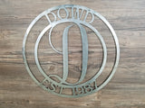 Family Name With Monogram & EST Date Circle