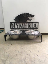 Game of Thrones Dog Bowl With Custom Name Plate (UNPAINTED) ((With your pets name