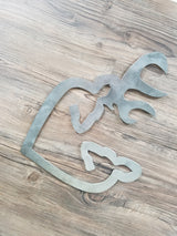 Deer Heart Buck/Doe, Home Decor, Wall Art, Unpainted