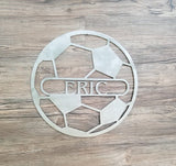 Soccer Ball With Name (Home Decor,Sports, Wall Art, Metal Art, {Can Be Personalized})