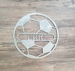 Soccer Ball With Name (Home Decor,Sports, Wall Art, Metal Art, {Can Be Personalized})