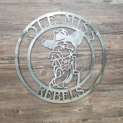 Ole Miss Circle With Logo (Home Decor, Wall Art, Metal Art)
