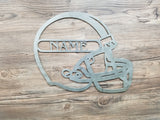 Football Helmet With Name (Home Decor, Wall Art, Metal Art, Can Be Personalized)
