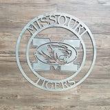 Missouri Tigers Cirlce with Logo (Home Decor, Football, Sports, Wall Art, Metal Art)