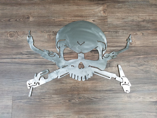 Metal Skull Decor