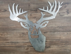 Deer Head Trophy Hunter (Home Decor, Wall Art, Metal Art)