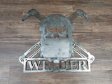PIPELINE WELDER Skull { skulls / metal art / wall art / home decor / fabrication / welding / tig / ark / mig /(((Can Be PERSONALIZED)))}