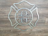 Fire Fighter Badge With Name & Monogram