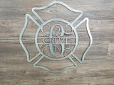 Fire Fighter Badge With Name & Monogram (Home Decor, Wall Art, Metal Art, {Can Be Personalized})