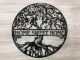 Home Sweet Home Tree Circle (Home Decor, Wall Art, Metal Art, {Can Be Personalized})