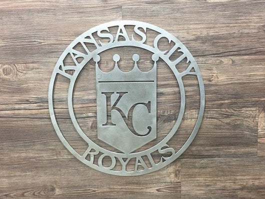 Kansas City Royals Circle With Logo (Home Decor, Wall Art, Metal Art)