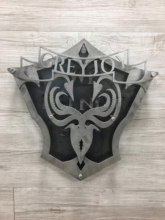 HOUSE GREYJOY Coat of Arms from the Game of Thrones series,  4 layered shield 3d Metal / Wall Art (Collect them all!)