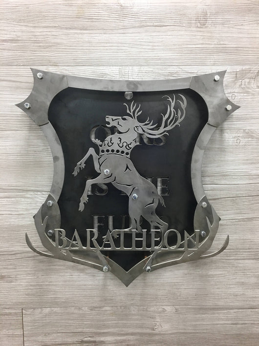 HOUSE BARATHEON Coat of Arms from the Game of Thrones series,  4 layered shield 3d Metal / Wall Art (Collect them all!)