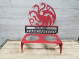 Game of Thrones Dog Bowl With Custom Name Plate (UNPAINTED) ((With your pets name