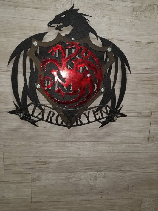 HOUSE TARGARYEN Coat of Arms from the Game of Thrones series,  4 layered shield 3d Metal / Wall Art (Collect them all!)