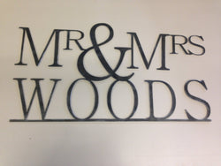 Mr. & Mrs. With Name (Home Decor, Wall Art, Metal Art, Can Be Personalized)