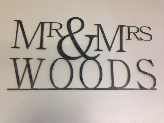 Mr. & Mrs. With Name (Home Decor, Wall Art, Metal Art, Can Be Personalized)