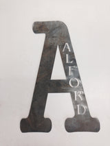 Monogram Letter with Family Name (Home Decor, Wall Art, Metal Art, {Can Be Personalized})