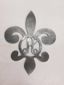 Fleur De Lis With Monogram Letter (Home Decor, Wall Art, Metal Art, {Can Be Personalized})