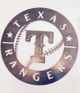 Texas Rangers Circle with T logo (Home Decor, Baseball, Sports, Wall Art, Metal Art)