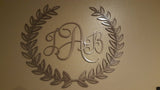 Wreath With Monogram Initials (Home Decor, Wall Art, Metal Art, {Can Be Personalized})