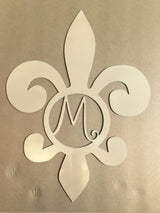 Fleur De Lis With Monogram Letter (Home Decor, Wall Art, Metal Art, {Can Be Personalized})