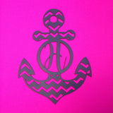 Chevron Anchor With Monogram Letter (Home Decor, Wall Art, Metal Art, {Can Be Personalized})
